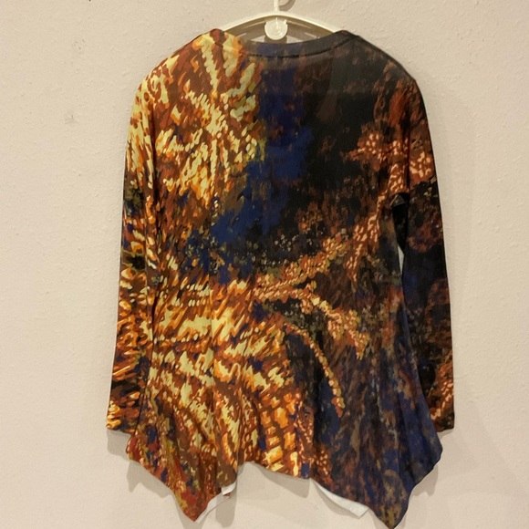 Soft Surroundings Theo Starry Night Tunic Asymmetrical Hem Scoop Neck Women’s M - Picture 2 of 11